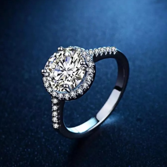 925 STERLING SILVER 2CTW LUXURY DIAMOND RING - Picture 2 of 6